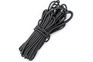 GZQINGYONG 10m x 4mm Tendeur Elastique,Corde Extensible en Caoutchouc Sandow Elastique Elastique Bache Remorque,Corde Elastique Corde D'extension pour Camping,Bâche de Remorque,Transport de Marchandises-Noir