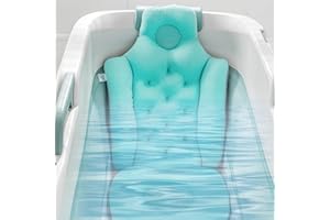 HELWEET Almohada de Baño, Cojín de Bañera, Reposacabezas Bañera, Accesorios Bañeras, Cojín para Bañera de Baño, Almohada Bañera con Apoyacabezas y Soportes para el Cuello, Espalda y Piernas, Azul