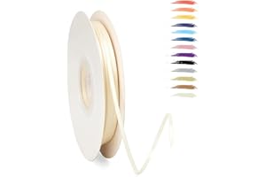 MORAINJAY 3mm Ribbon,95M Creamy White Satin Ribbon for Gift Wrapping,Fine Ribbon for Hair Bow,Ribbon Roll for Balloons,Flower Bouquets and Cake Box,Color Ribbon for Birthday,Wedding,Chrismas Party Decor