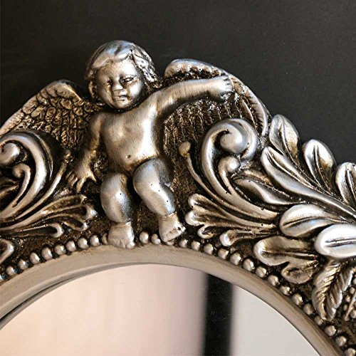 Barock Wandspiegel in Silber antik Oval Pharao24 - 2