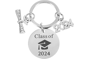 BESTOYARD Graduation Keychain Edelstahl Klasse von 2024 Graduate hängenden Anhänger Schlüsselanhänger Abschluss Geschenk für Freunde (Klasse von 2024)