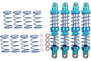 Tbest Amortisseur d'amortisseur, Amortisseur en métal 4pcs avec Ressorts de Rechange universels pour TRX4 SCX10 D90 1/10 RC Crawler(80mm)