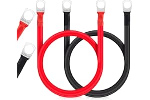 ‎JULIK JULIK Autobatterie Batteriekabel 35mm2 100cm 2 Stück 12V 2AWG Auto Batterie Kabel starthilfekabel Massekabel Mit M10 Ringklemmen Batterien Verbindungskabel Kupferkabel für Auto Motorrad Kfz LKW Solar