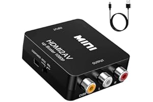 Beigemo Convertitore da HDMI a RCA, Adattatore HD Mi a RCA, Supporta Pal/NTSC con USB Cavo per Xb0x 360/One, PS3, PS4, Lettore Blu-Ray, Andr0id TV Box, F1re Stick, R0ku