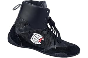 MNEX PRO FIGHTING LIMITED Boxing Wrestling Shoes - Cool Dry Fight Footwear for Training and Exercise - Black and Red - Kids and Adults Size 7 to 12