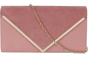 MEGAUK Damen Clutch Samt Abendtasche Elegante Handtasche Envelope Tasche Unterarmtasche mit Kette für Hochzeit Wedding Prom Party