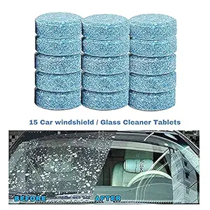 ADSHCEI 15 Pcs Car Wiper Scraper Effervescent Cleaner Tablet | Windows Cleaning Tablet | Mirror Cleaning Tablet