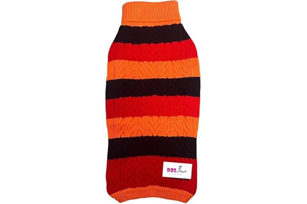 DOGTOWN Blaze Pull Over Winter Wear Premium Pets Clothing Pet Sweater Stretchable Sweaters for Dogs (Color-Orange)(Size-4XL)