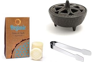 SPRONKETTS OUTDOORS Cast Iron Wax Melter Kit with Scented Wax Melts and Stainless Steel Tongs for Stoves and Log Burners (Oud)