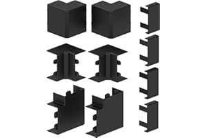 CABLECOACH Cable Coach Habengut - Juego de Accesorios para el Montaje del Canal de Cables (15 x 30 mm), Color Negro