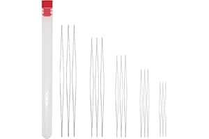 KYYLZ 15 Pezzi Aghi per Perline, 5 Misure Perline Aghi, Aghi infilaperle per Perline, Aghi Perline Grandi Occhi con la Bottiglia dell'ago, per DIY creazione di Gioielli