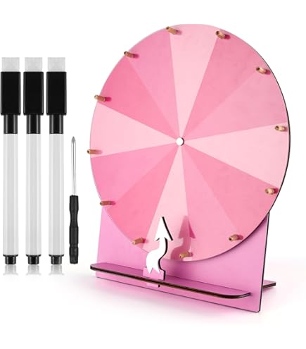 30cm Glücksrad Aus Holz - Drehrad Mit Ständer & Markierstiften