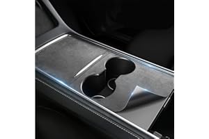 ‎THINSGO ThinsGo Tesla Model 3 Model Y Mittelkonsole Wrap Organizer Armlehne Bedienfeldschutz Zubehör 2023 2022 2021-Wildleder