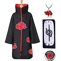 Xinqin Anime Akatsuki Kostüm Uchiha Itachi Umhang, Akatsuki Cosplay Kostüm Umhang, Anime Cosplay Kostüm Lange Robe mit…
