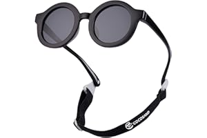 COCOSAND Polarized Baby Sunglasses with Strap Soft Silicone Nose Pads Flexible for 0-24 Months Infant Toddler Girl Boy