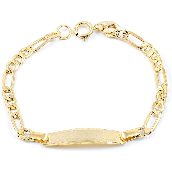 MIORE Bracciale Bambina Con 3 Farfalle - Oro Giallo 375, 14 Cm (12+2 Cm), Artigianale