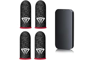 JTKREW 4 pcs Game Finger Sleeve Sets mit Leichter Atmungsaktiver Touch Screen Daumenhülle Professioneller Spielfingerabdeckung mit Rutschfester&Schweißfester Oberfläche Hohe Empfindlichkeit