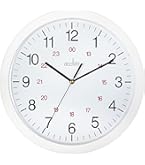 Orologio Da Parete TFA Dostmann 24 Ore, Quadrante Analogico Rosso E Nero, Cornice In Alluminio E Vetro, Bianco