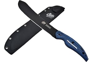 Cuda Professional Butcher Knife with Micarta, Black/Blue, 10-Inch