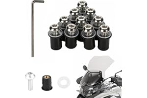 MAGISEL 10 Pcs Parabrezza bullone Universale Moto Parabrezza Bulloni Cupolino Viti Kit, M5x16mm Moto Parabrezza Bulloni Viti Kit,Kit di Installazione Parabrezza (Argento)