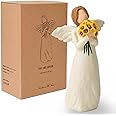 NANAOUS Sunflower Gifts for Women, Guardian Angel Gifts for Women, Angels Sunflower Figurines, Statue Ornament for Thanksgiving, Mother's Day or Birthday