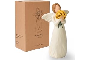 NANAOUS Sunflower Gifts for Women, Guardian Angel Gifts for Women, Angels Sunflower Figurines, Statue Ornament for Thanksgiving, Mother's Day or Birthday