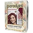 Paradyes Cherry Coke Glossy Hair Tint with Anti-Fade Wine Conditioner, No Bleach Ammonia-Free Formula for Natural Black Hair, Enriched with Herbal Extracts for Long-Lasting Shine