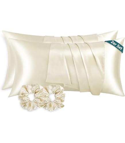 Catherine Lansfield Satin-Oxford Kissenbezug 50x75 Cm – Seidig Weich, Silberfarben, 1 Paar Für Gemütliche Schlafzimmer-Deko
