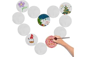 Deefongo 12 Pièces Pierre à Peindre Blanche, 8-10 cm Galets Plats à Peindre, Galets a Peindre，Grands Galets De Peinture Lisse Pour Bricolage Artisanal Et Créatif