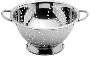 Menax - Scolapasta - Scolatutto con Supporto - Acciaio Inox - 24 cm