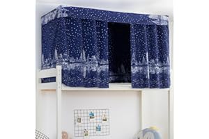 Treer Dormitory Bunk Bed Curtain, Blackout Curtains Students Dorm Bed Canopy Privacy Curtain for Girls Sleeper Bunk Dustproof Bed Shading Tent Moveable Curtains (1.5m 2 Pieces,Star)