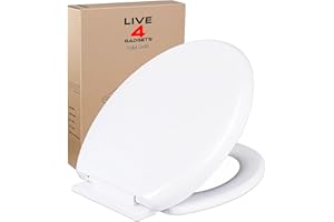 LIVE4GADGETS Slow Soft Close Toilet Seats White, Top Fixing, Stay Tight Lid Oval Shape, Heavy Duty Urea-Formaldehyde Anti-Bacterial Material Hygienic Easy to Clean for Bathroom Washroom Home