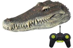 GOOLSKY RC Boat 2.4G Remote Control Electric Racing Boat for Pools with Simulation Crocodile Head Prank Toy V005