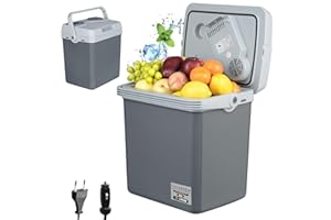 ‎WOLTU WOLTU Kühlbox Auto 25L Elektrisch 12v 230v, Zum Kühlen und Warmhalten, Camping Kühlschrank für Auto und Steckdose mit USB, Thermobox, Kühlbox Klein für LKW, Strand, Picknick, Beach, Grau