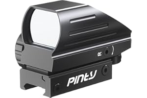 Pinty Red Dot Visier Reflexvisier Taktisches Rotpunktvisier Red/Green Dot Zielfernrohr 4 Verschiedene Absehen mit 20mm Picatinny Schienenmontage
