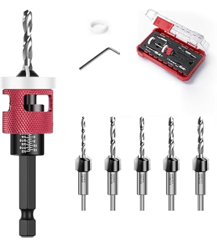 Set Svasatore Legno 6 Pezzi - Punte Per Trapano, Profondità Regolabile, Per Falegnameria - Foto 6