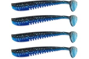 East Rain Leurres de pêche Appâts artificiels Awaruna Wobblers Leurres Souples Shad Carp Swimbaits (PVC,3taille,Option 10 Couleurs)
