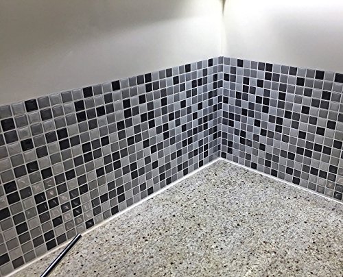 infactory Selbstklebende 3D-Mosaik-Fliesenaufkleber „Dezent“ 26 x 26 cm, 3er-Set - 5