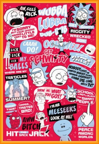 Rick Y Morty Póster con Marco (Plástico) - Citas, Estamos Cerdis, Ge