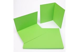 ‎PRESENT FILL PresentFill® Klappkarten blanko in Apfel Grün - 25 Faltkarten A6, Klappkarte ideal zum Karten selbst gestalten, beschriften oder bedrucken - passend für C6 Umschläge