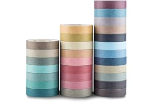 Yubbaex Washi Tape Set cinta adhesiva decorativa Washi Glitter Adhesivo de Cinta Decorativa para DIY Crafts Scrapbooking 28 Rollos
