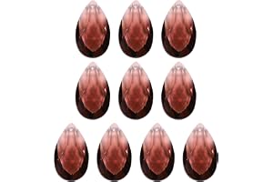 PATIKIL K9 kristallhängen tårformade pärlor, 10-pack 38 mm ljuskrona prismor gör-det-själv