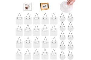 AABDTYYD 30 Pezzi Ganci Adesivi per Quadri,Supporto per Espositore per Piatti da Parete,Gancio Multiuso per Piatti Senza Chiodi,Ganci Adesivi per Quadri da Parete,Cornici per Foto,Porte Dell'armadio