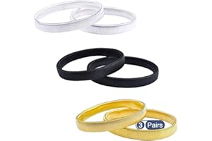 ZAWTR 3 Paar Ärmelhalter, Anti Rutsch Hülsenhalter Strumpfbänder Stretch Metallarmbänder, Metall Elastisch Bracelet Sleeve Holders Armband für Kellner Damen Herren Hemd (Silber, Gold, Schwarz)