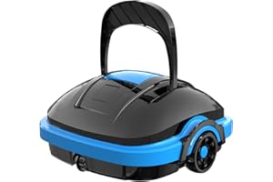 WYBOT Robot Limpiafondos Piscina Electrico sin Cable para Aspirador Piscinas de hasta 50m², Robot Limpiafondos Piscina con Motores de Doble Tracción y Estacionamiento Automático Negro
