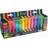 Serve Berry Fosforlu Kalem, 12 Renkli Set