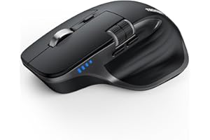 TECKNET Souris Bluetooth, Souris sans Fil Rechargeable avec 3 Modes (BT5.0/5.0+2.4G), 4800 DPI Réglable avec Molette Latérale Souris Silencieuse pour Ordinateurs,Portables, Mac, PC, Windows, Noir