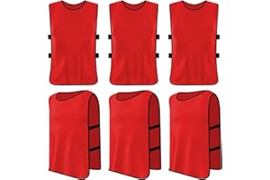DAELESR Lot de 6 Chasubles D'entraînement Sport Enfants, Chasuble Enfant Football, Gilet D'Entraînement Professionnel de Football, Training Gilets pour Pratique Football, Basket, Rugby, Hockey