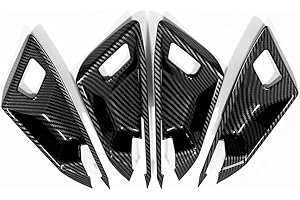 Ethmuntha per Audi A3 8Y 2020 2021 Hatchback Modello Maniglia Interna Porta Bowl Cap Copertura Trim 4 pz Effetto Fibra di Carbonio