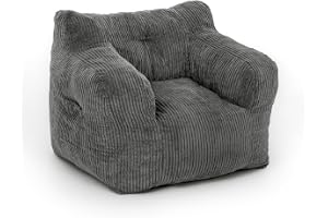Pamapic bönsäck, stol med en bönpåse med svampfyllning ingår, bönpåse vuxen med bärbart handtag, modern ergonomisk bekväm sof